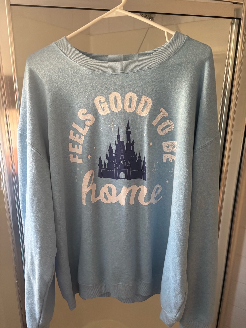 Light Blue 'Feels Good to Be Home' Graphic Pullover Sweatshirt